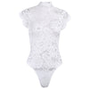 Image of InstaHot Mesh Lace Bodysuit Women Sexy Backless Lace Up Sleeveless Rompers Party Club Ruffles Black White Slim Bodysuit 2019 New