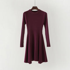 Women Long Sleeve Sweater Dress Women's Irregular Hem Casual Autumn and  Winter Dress