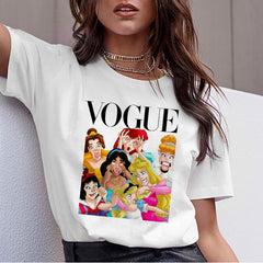 Women 2020 Summer Graphic Tee Shirt  Funny Princess Vogue