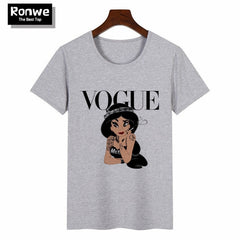 Women 2020 Summer Graphic Tee Shirt  Funny Princess Vogue