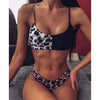 Image of INGAGA Cross Bandage Bikini Set Sexy Hollow Out Swimsuit Female Leopard Push Up Swimwear Women 2020 Bow Biquini Strap Beachwear