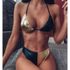 Image of INGAGA Cross Bandage Bikini Set Sexy Hollow Out Swimsuit Female Leopard Push Up Swimwear Women 2020 Bow Biquini Strap Beachwear