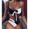 Image of INGAGA Cross Bandage Bikini Set Sexy Hollow Out Swimsuit Female Leopard Push Up Swimwear Women 2020 Bow Biquini Strap Beachwear