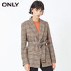 Image of ONLY winter Women  Cinched Waist Checked Blazer | 119308545