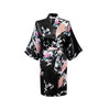 Image of Silk Satin Wedding Bride Bridesmaid Robe Floral Bathrobe Short Kimono Robe Night Robe Bath Robe Fashion Dressing Gown For Women