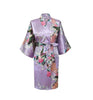 Image of Silk Satin Wedding Bride Bridesmaid Robe Floral Bathrobe Short Kimono Robe Night Robe Bath Robe Fashion Dressing Gown For Women