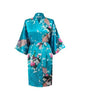 Image of Silk Satin Wedding Bride Bridesmaid Robe Floral Bathrobe Short Kimono Robe Night Robe Bath Robe Fashion Dressing Gown For Women