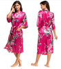 Image of Silk Kimono Robe Bathrobe Women Satin Robe Silk Robes Night Sexy Robes Night Grow For Bridesmaid Summer Plus SizeS-XXXL 010412