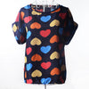 Image of Print O-Neck Tropical Chiffon Women Blouses Short Batwing Sleeve