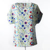 Image of Print O-Neck Tropical Chiffon Women Blouses Short Batwing Sleeve