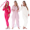 Image of Winter Warm Pyjamas Women Onesies Fluffy Fleece Jumpsuits Sleepwear