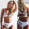 Image of Rose Flower Embroidery Bikinis Set Brazilian Push-Up Padded Swimsuit