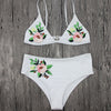 Image of Rose Flower Embroidery Bikinis Set Brazilian Push-Up Padded Swimsuit