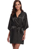 Image of New Silk Kimono Robe Bathrobe Women Silk Bridesmaid Robes Sexy Navy Blue Robes Satin Robe Ladies Dressing Gowns