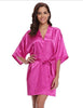 Image of New Silk Kimono Robe Bathrobe Women Silk Bridesmaid Robes Sexy Navy Blue Robes Satin Robe Ladies Dressing Gowns