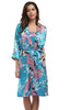 Image of 2 Piece Set Women Silk Peacock Kimono Robes Sexy Lingerie