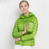 Image of Winter Women Ultra Light Down Jacket White Duck Down Hooded Jackets Long Sleeve