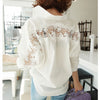 Image of women Summer 2018 backless sexy Hollow Out Lace Blouse Shirt