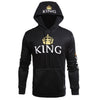 Image of King Queen Printed Couple Hoodies Women Men Sweatshirt Lovers Couples Hoodies Casual Pullovers Gift