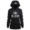 Image of King Queen Printed Couple Hoodies Women Men Sweatshirt Lovers Couples Hoodies Casual Pullovers Gift