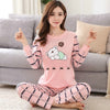 Image of JULY'S SONG Women Pajamas Set Spring Autumn New Thin Cartoon Printed Long Sleeve Cute Sleepwear Casual Homewear Female Pyjamas