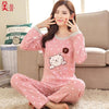 Image of JULY'S SONG Women Pajamas Set Spring Autumn New Thin Cartoon Printed Long Sleeve Cute Sleepwear Casual Homewear Female Pyjamas