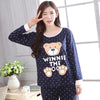 Image of JULY'S SONG Women Pajamas Set Spring Autumn New Thin Cartoon Printed Long Sleeve Cute Sleepwear Casual Homewear Female Pyjamas