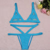 Image of Women's Sexy e Mesh Bikini Set Lace Hollow Out Bandage Swimsuit