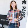 Image of Women Plaid Shirt Checks Flannel Shirts Female Long Sleeve Blouse