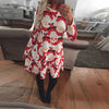 Image of Large Sizes 2019 New Autumn Women Casual Long Sleeve Cute Christmas Tree Snowman Dresses Loose Plus Size Dress Vestidos 4XL 5XL