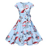 Image of Black White Polka Dot Vintage Dress  Summer Women Floral Print Short Sleeve Retro Robe Rockabilly Dresses Party Jurkjes