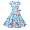 Image of Black White Polka Dot Vintage Dress  Summer Women Floral Print Short Sleeve Retro Robe Rockabilly Dresses Party Jurkjes