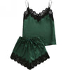 Image of New Women Pajamas Set Elegant Lace Satin Spaghetti Strap Clothes