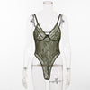 Image of transparent mesh bow sexy jumpsuit catsuit straps bodysuits thong