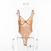 Image of transparent mesh bow sexy jumpsuit catsuit straps bodysuits thong