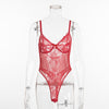 Image of transparent mesh bow sexy jumpsuit catsuit straps bodysuits thong