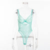 Image of transparent mesh bow sexy jumpsuit catsuit straps bodysuits thong