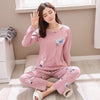 Image of JULY'S SONG Women Pajamas Set Spring Autumn New Thin Cartoon Printed Long Sleeve Cute Sleepwear Casual Homewear Female Pyjamas