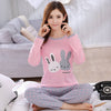 Image of JULY'S SONG Women Pajamas Set Spring Autumn New Thin Cartoon Printed Long Sleeve Cute Sleepwear Casual Homewear Female Pyjamas