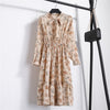 Image of Summer Korean Chiffon Women Dress Elegant Ladies Vintage Long Dress Boho Floral Office Long Sleeve Vestidos Clothing 5LYQ003