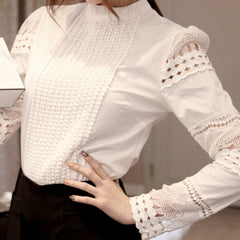 Lace Chiffon Women Blouse for Plus Size ladies