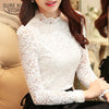 Image of plus size  woman blouses  white lace blouse shirt long sleeve women shirts