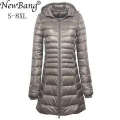 Ultra Light Down Jacket for  Women made With Hooded Down Coat Female Big Size Coats