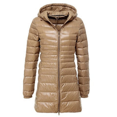 Ultra Light Down Jacket for  Women made With Hooded Down Coat Female Big Size Coats