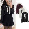 Image of Chiffon Blouses Shirts New Hot Sales Preppy Style Girls Bow Tie