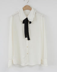 Chiffon Blouses Shirts New Hot Sales Preppy Style Girls Bow Tie