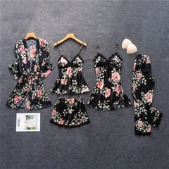 Women's Pajamas Silk Floral Overall Print