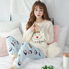 Image of Autumn & Winter Women Pyjamas Sets pajamas Sleepwear Suit Thick