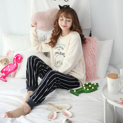 Autumn & Winter Women Pyjamas Sets pajamas Sleepwear Suit Thick