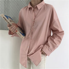 Women Blouses  Solid Blouse Loose Casual Vacation All-Match Women Shirts